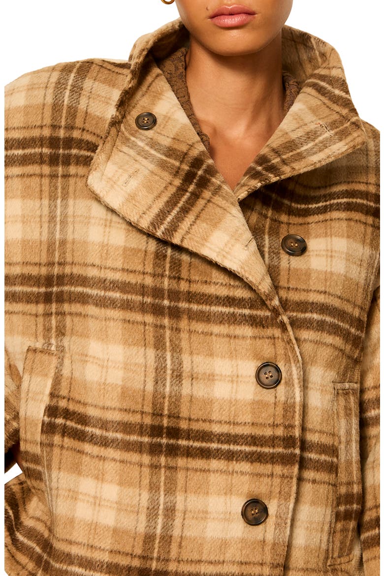Avery Plaid Asymmetric Jacket, Alternate, color, DARK BONE IVORY