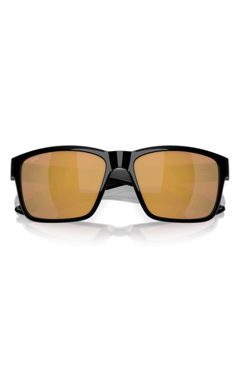 Costa Del Mar Paunch XL 59mm Square Sunglasses, Alternate, color, Black/ Gold Mirror