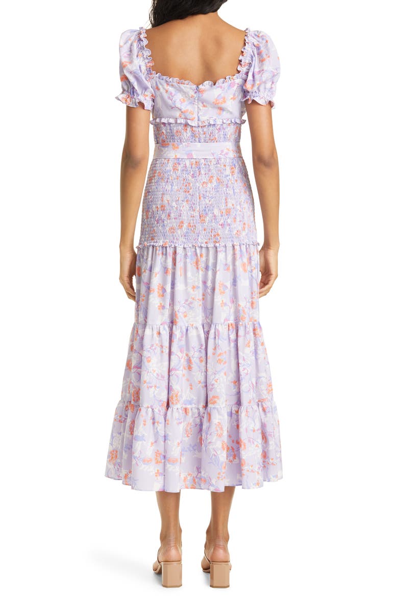 Taylor Floral Smocked & Belted Tiered Dress, Alternate, color, MULTI