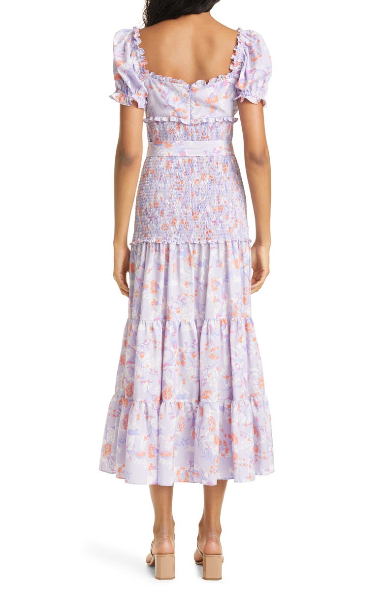 LIKELY Taylor Floral Smocked & Belted Tiered Dress, Alternate, color, 
