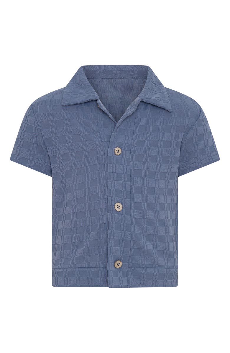 TINY TRIBE Textured Button-Up Shirt, Main, color, Slate Blue