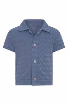 Textured Button-Up Shirt