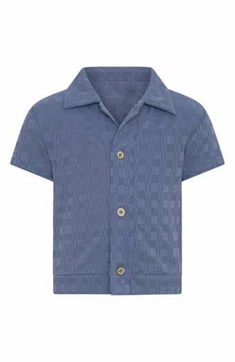 Textured Button-Up Shirt