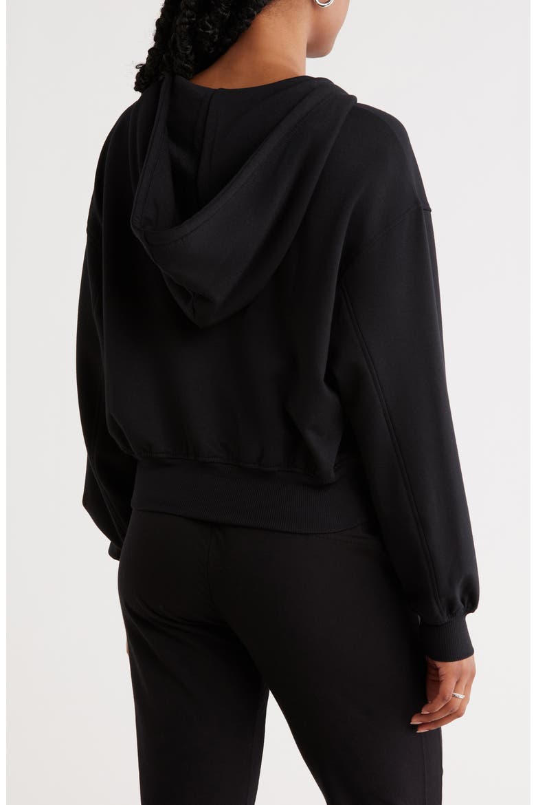 Loved Fleece Zip Hoodie, Alternate, color, BLACK