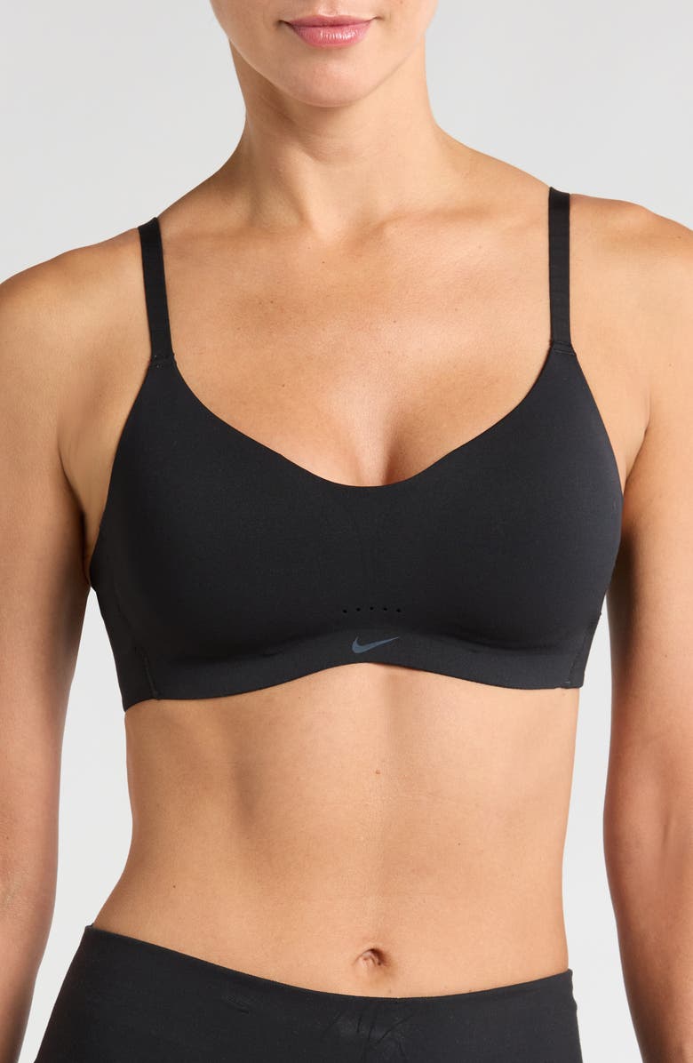 Nike Alate Minimalist Dri-FIT Padded Sports Bra, Main, color, 010 Black/Col Gy