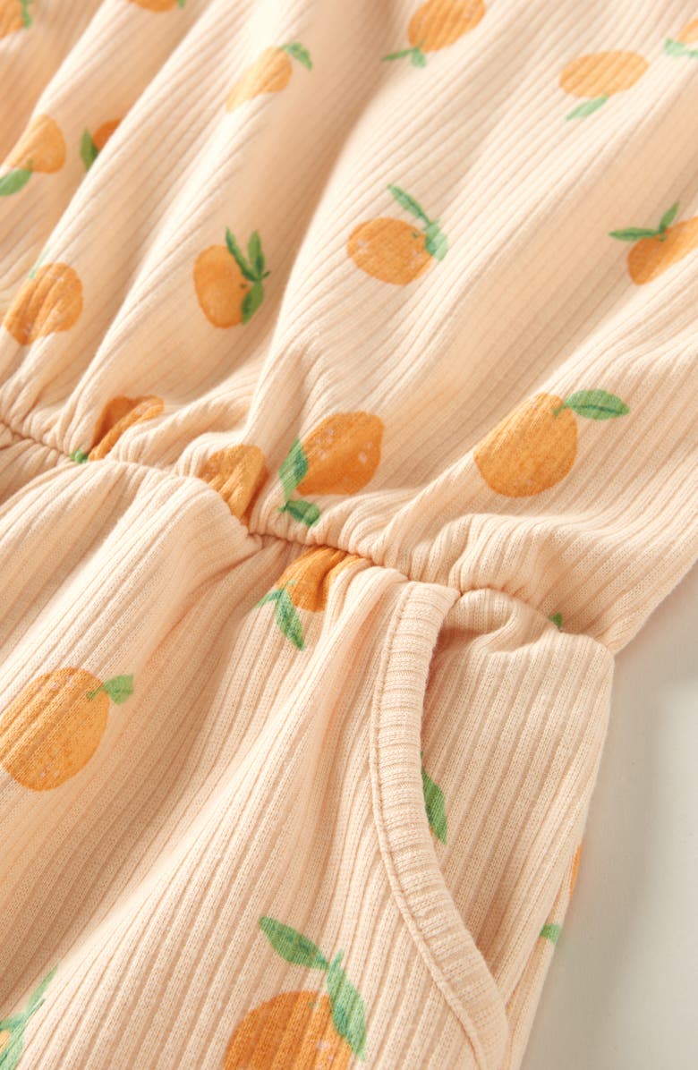 Tucker + Tate Kids' Print Rib Romper, Alternate, color, Beige Bisque Sweet Oranges