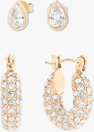 CUFFED BY NANO Noel Pavé Hoops and Teardrop Studs Earring Set