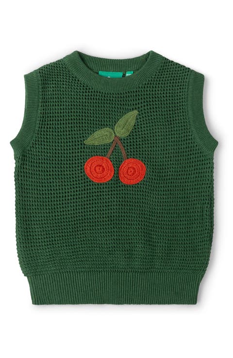 Kids' Little Cherry Sleeveless Organic Cotton Sweater (Baby & Toddler)