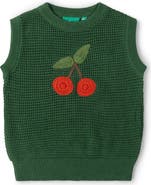 Little Green Radicals Kids' Little Cherry Sleeveless Organic Cotton Sweater