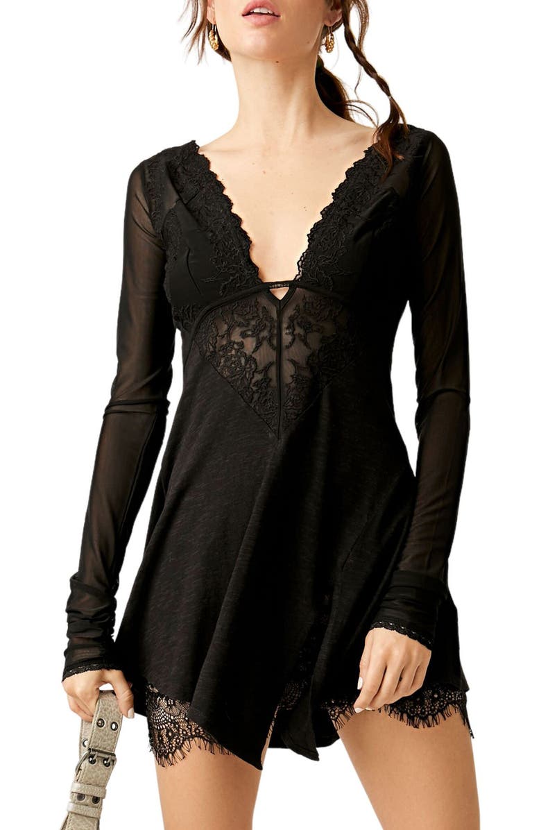Free People Rendezvous Lace Trim Top, Main, color, 