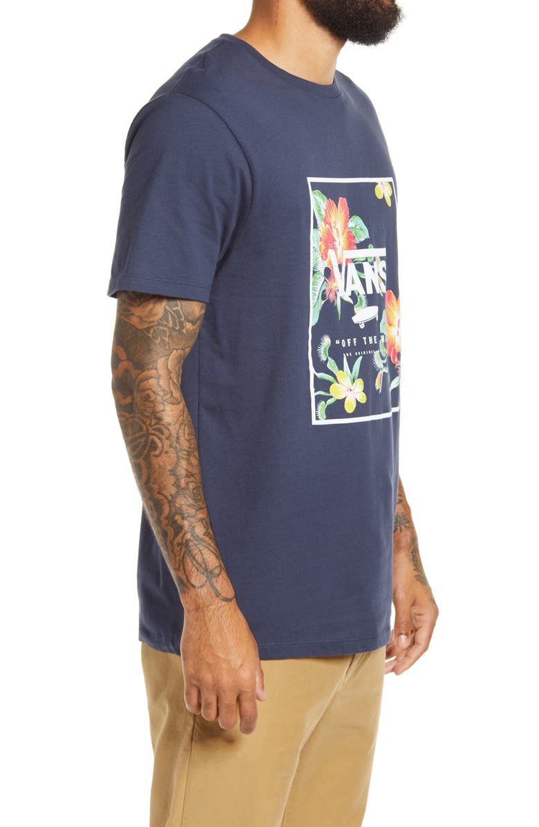 Vans Men's Floral Print Box Graphic Tee, Alternate, color,