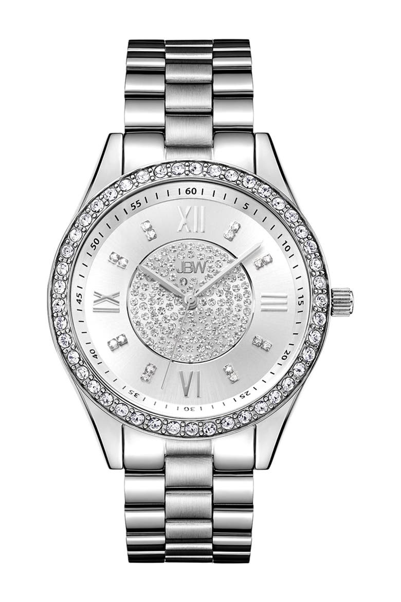 Mondrian Diamond Bracelet Watch & Bangle Set, 37mm, Alternate, color, SILVER