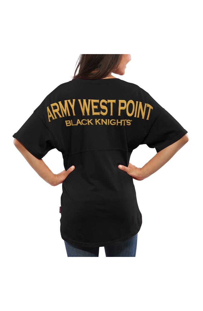 SPIRIT JERSEY Women's Black Army Black Knights Spirit Jersey Oversized T-Shirt, Main, color, 