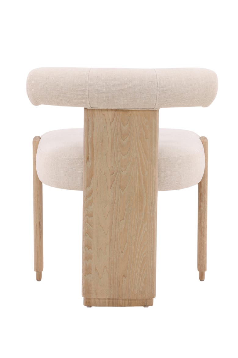 Giselle Upholstered Dining Chair with Wood Frame, Alternate, color, Cream