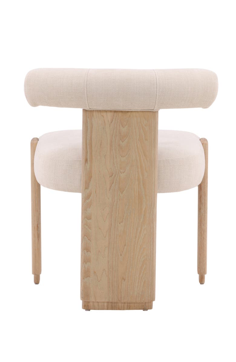 Dovetail Furniture Giselle Upholstered Dining Chair with Wood Frame, Alternate, color, Cream