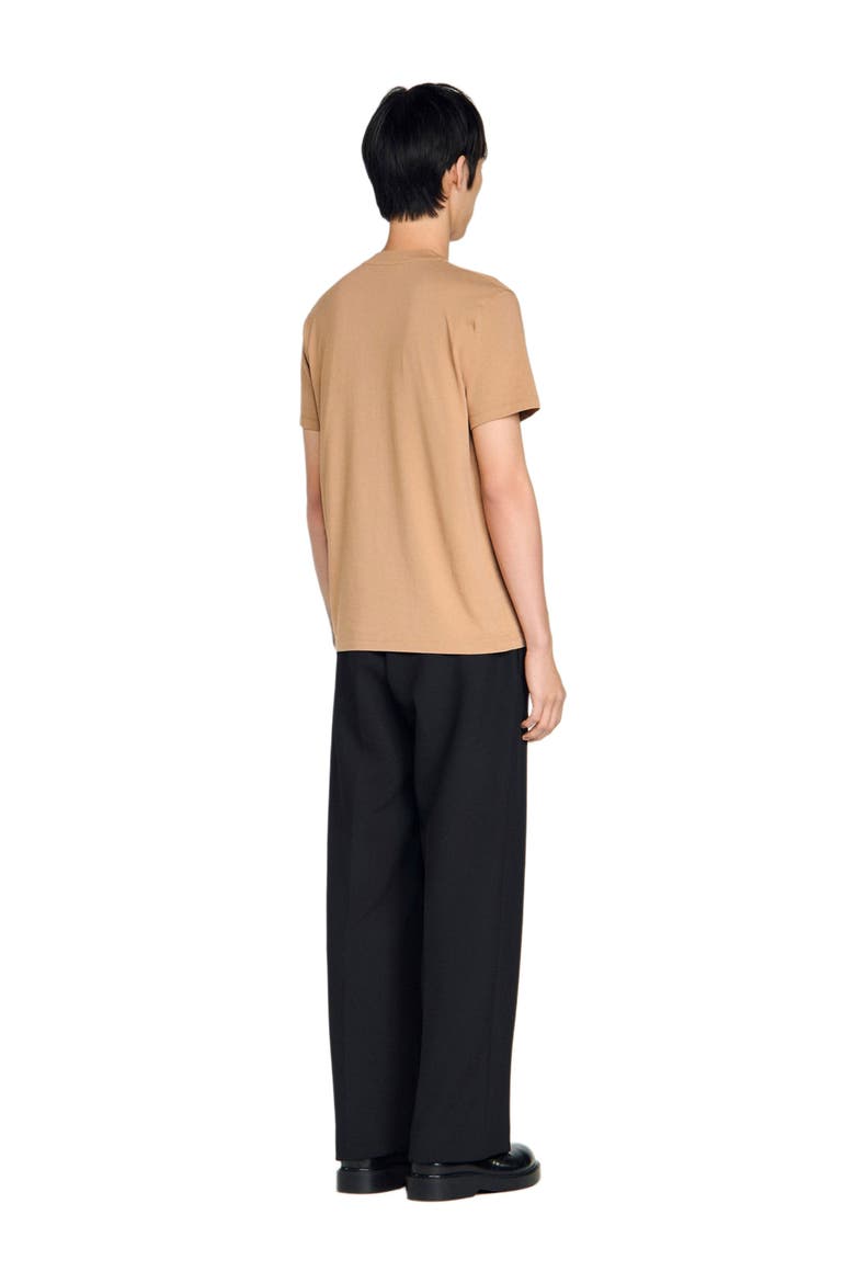 Embroidered horse cotton T-shirt, Alternate, color, Beige