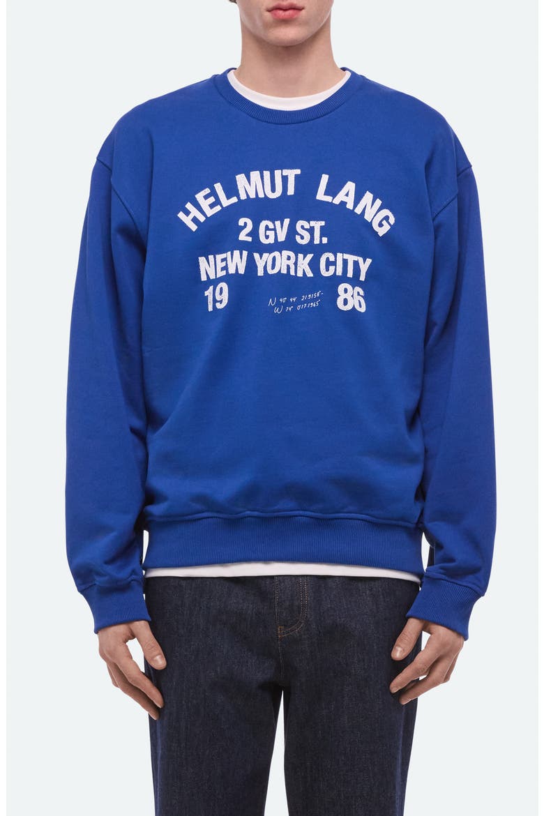 Varsity Cotton French Terry Crewneck Sweatshirt, Main, color, ROYAL BLUE