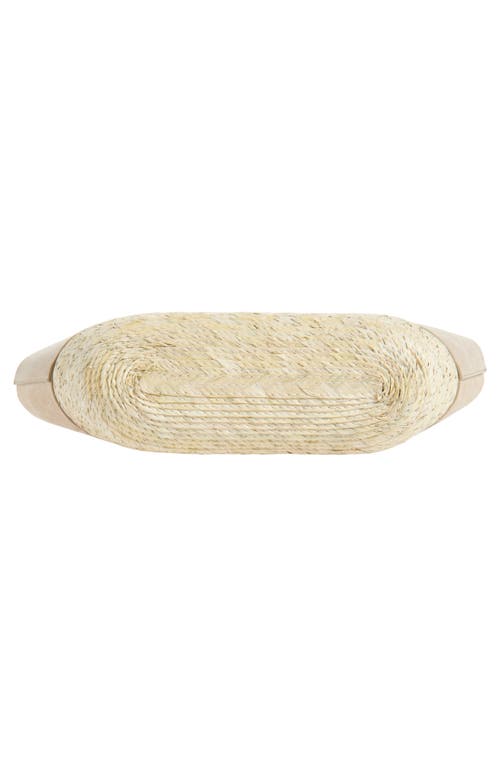 Altuzarra Suede & Palm Straw Basket Clutch In Brown