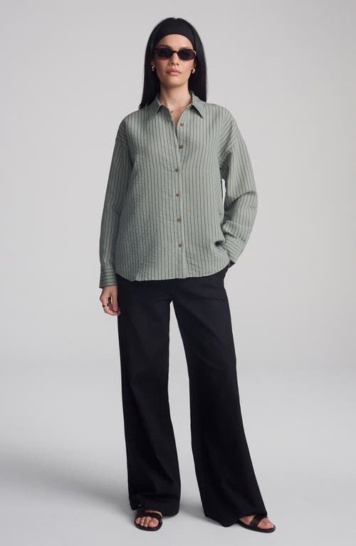 Mavi Jeans Stripe Button-up Shirt In Brown