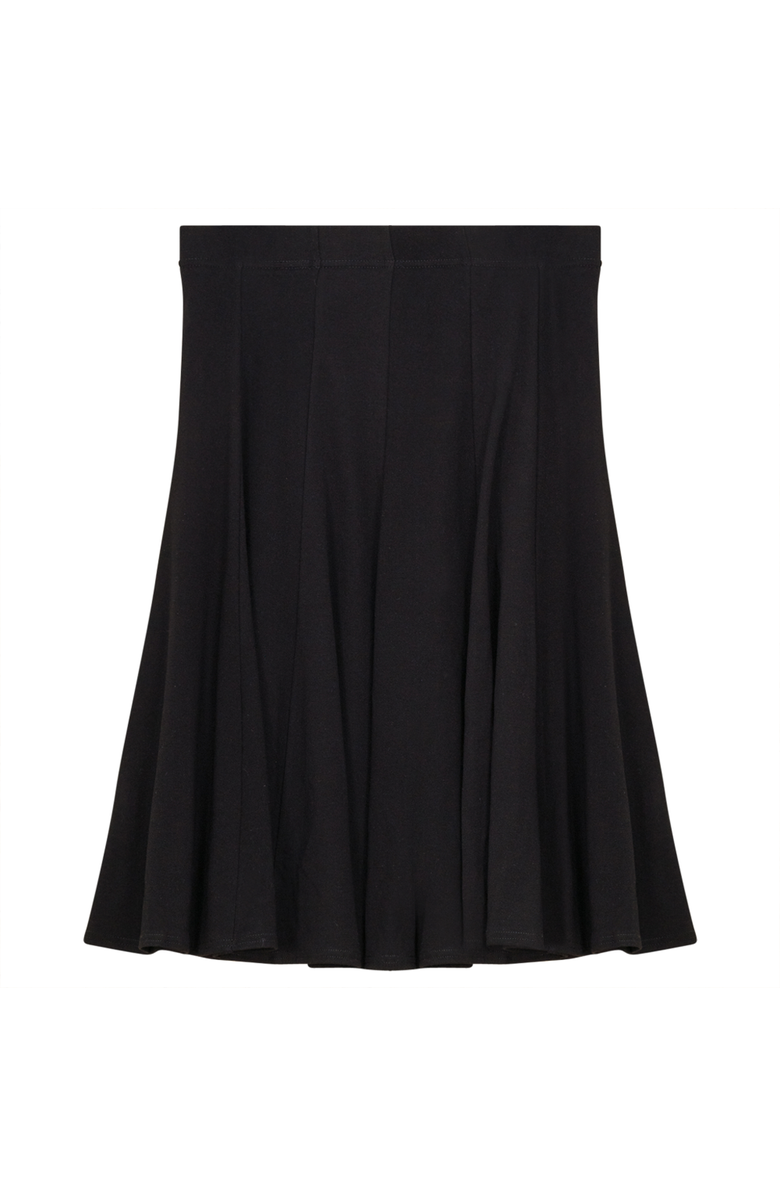 Diciannove Rib Knit Elastic Waist Wide Hem Godet Skirt, Main, color, Black