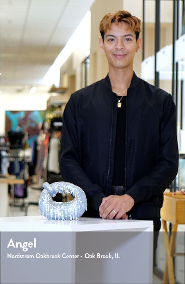 Abacus Embellished Denim Top Handle Bag, sales video thumbnail