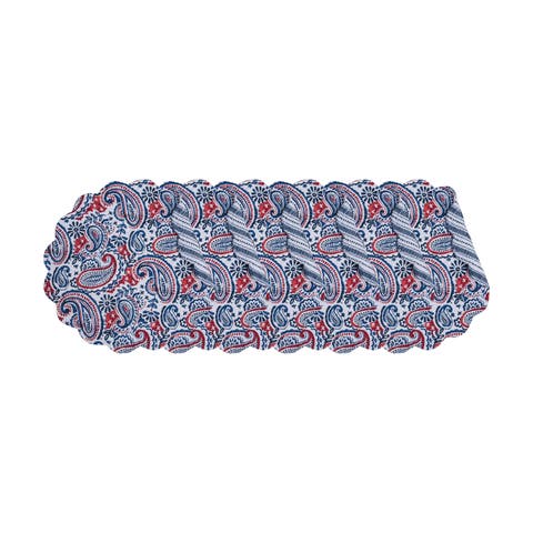 Americana Paisley Round Set of 6 Placemats  17"