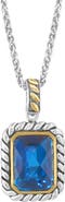 EFFY Sterling Silver & 18K Gold Ocean Blue Topaz Pendant Necklace