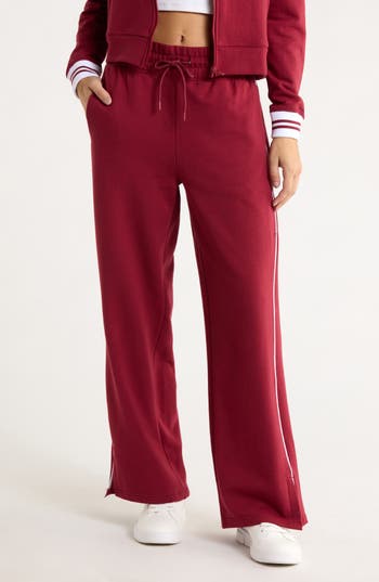 Yogalicious Cloud Plush Finish Line Pants In Red