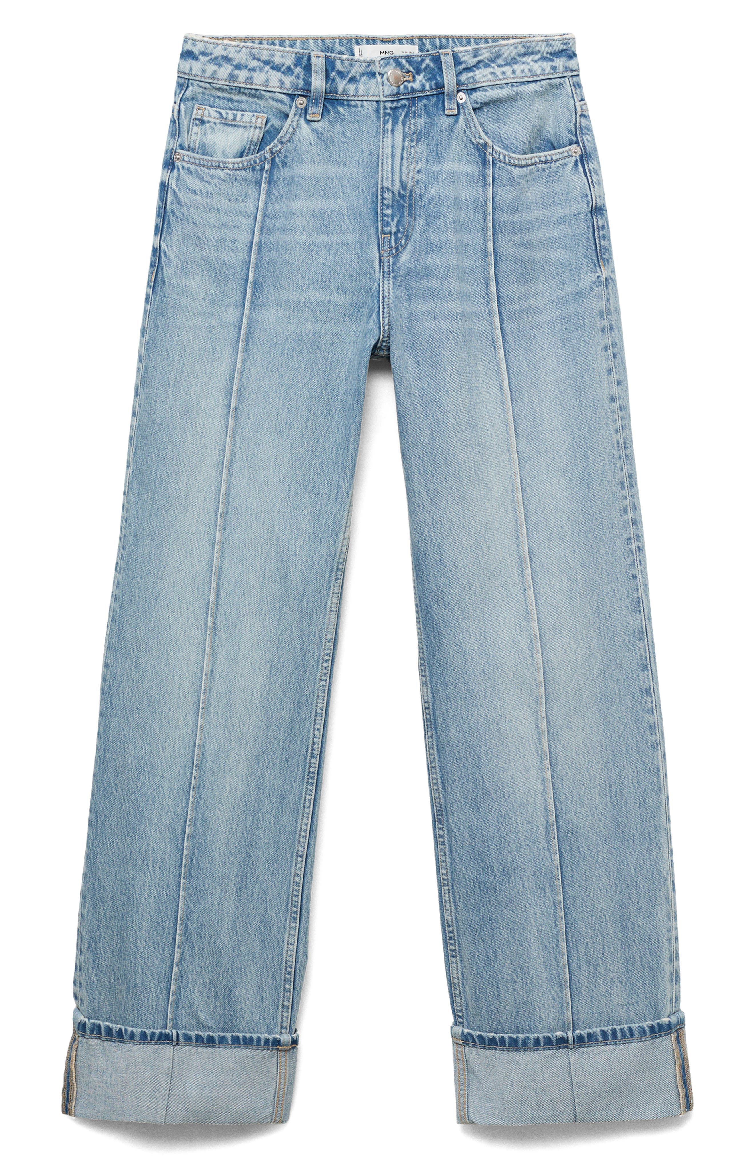 Cuffed Seamed Wide Leg Jeans - image 2