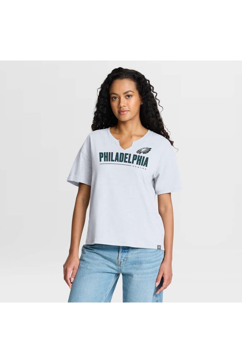 Women's Fanatics White Philadelphia Eagles Redzone Slub Boxy T-Shirt, Main, color, White