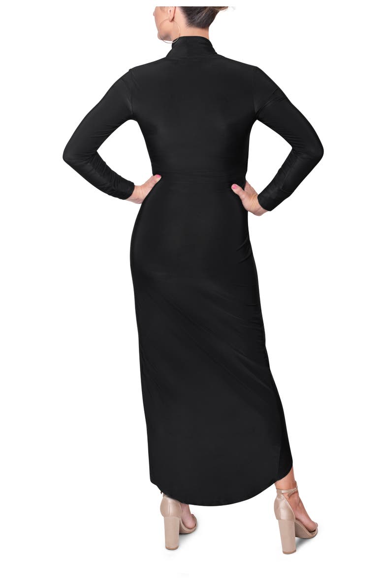 RACHEL Rachel Roy Bret  Wrap Front Midi Dress, Alternate, color, Black