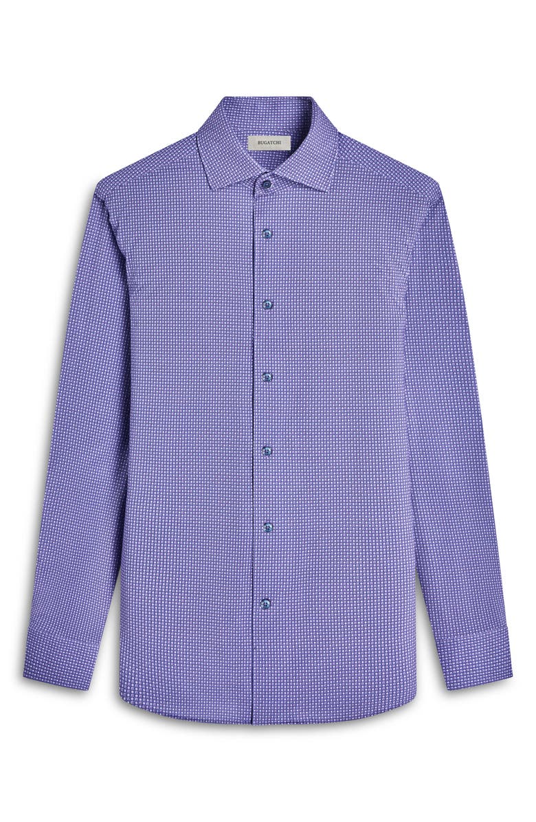 Bugatchi Devon Medallion Print OoohCotton<sup>®</sup> Button-Up Shirt, Alternate, color, Lilac