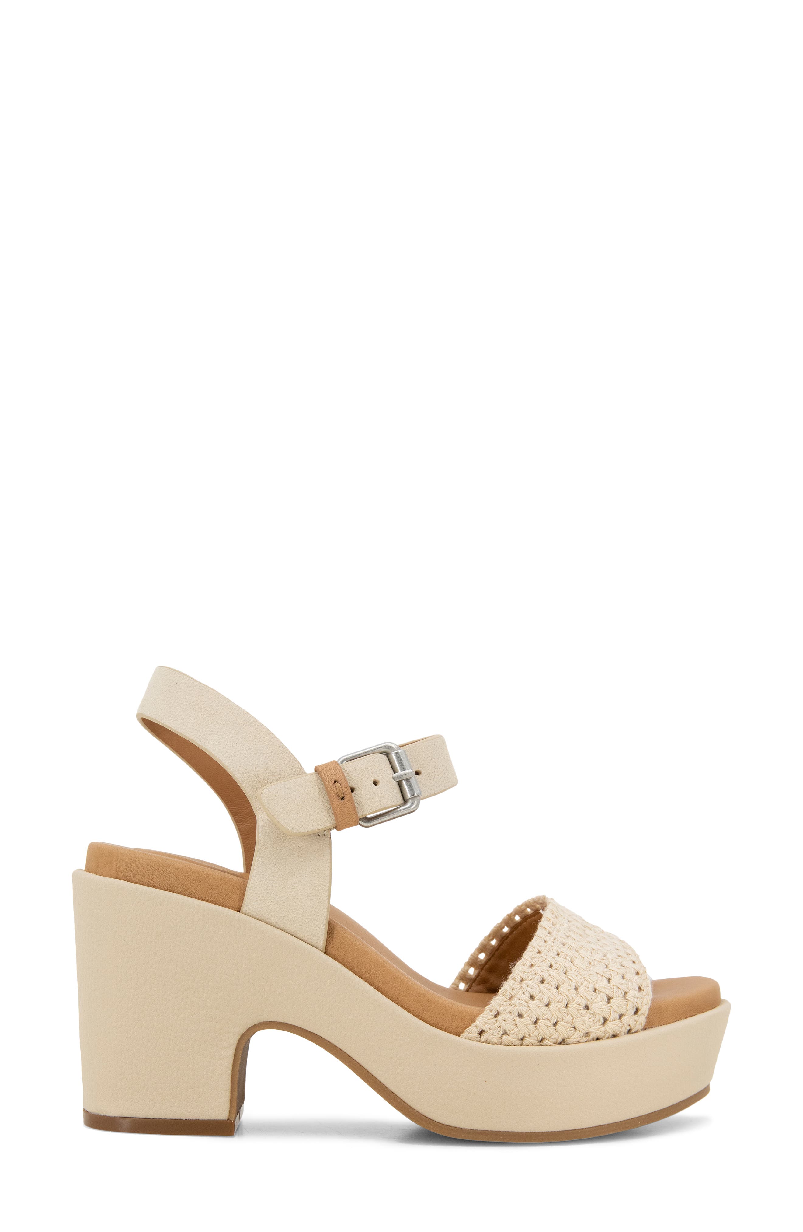 Gentle Souls Delilah Ankle Strap Platform Sandal, Alternate, color, Cream Fabric