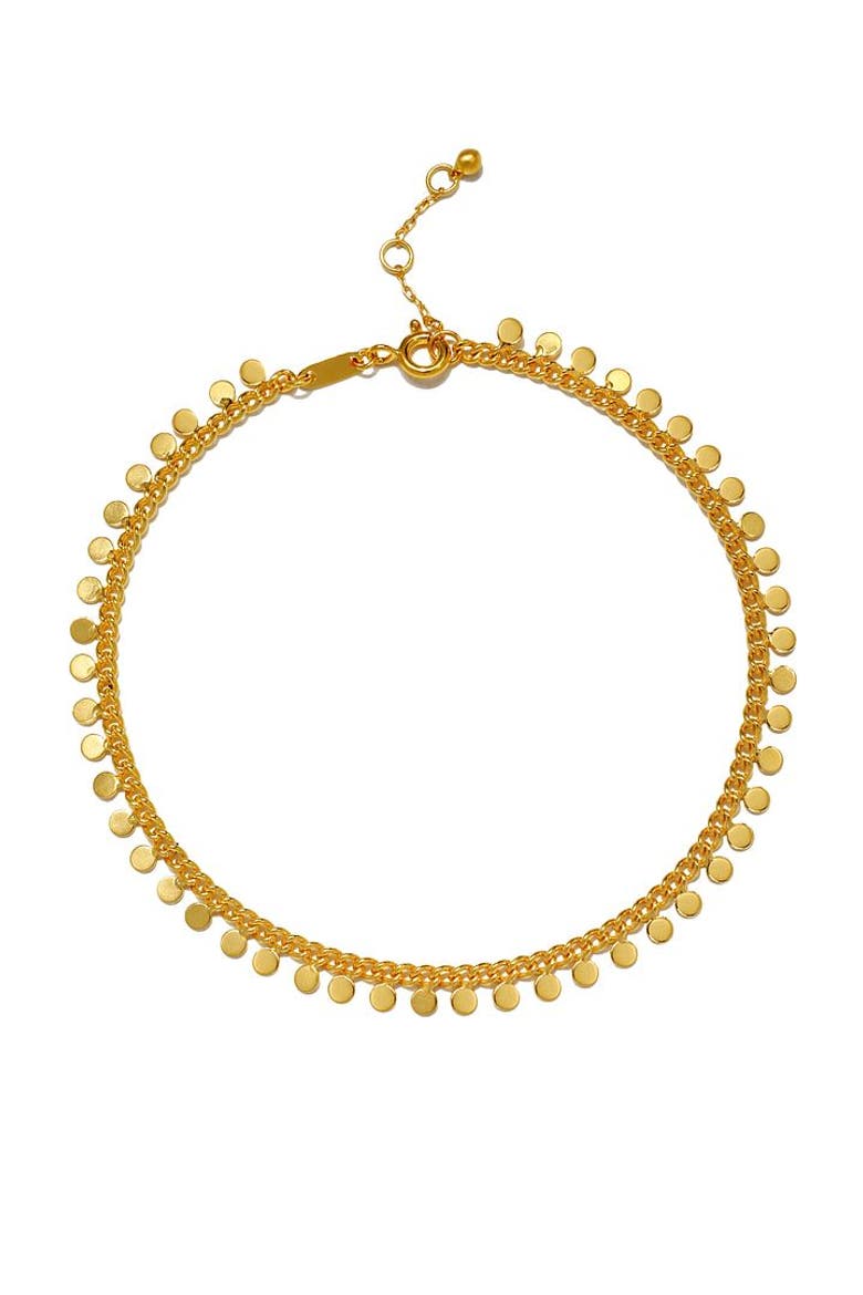 Shine a Light Gold Coin Chain Anklet, Main, color, Gold