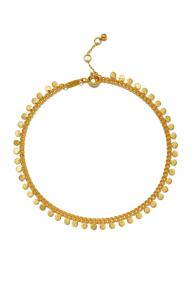 Satya Jewelry Shine a Light Gold Coin Chain Anklet, Main, color, Gold