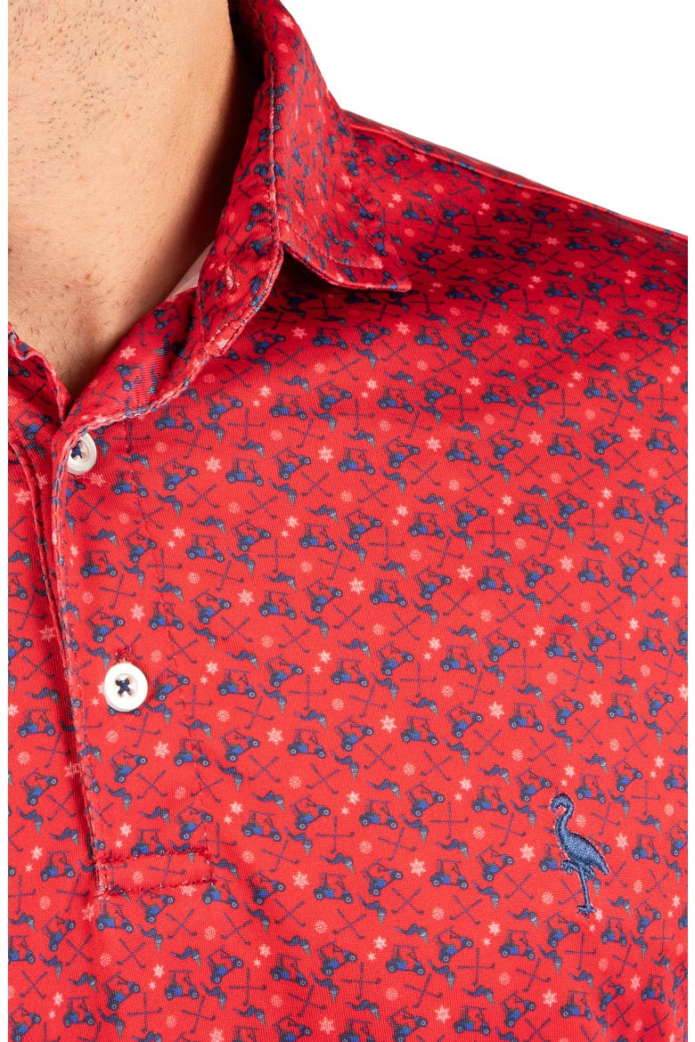 Golf Carts & Snowflakes Performance Polo, Alternate, color, RED