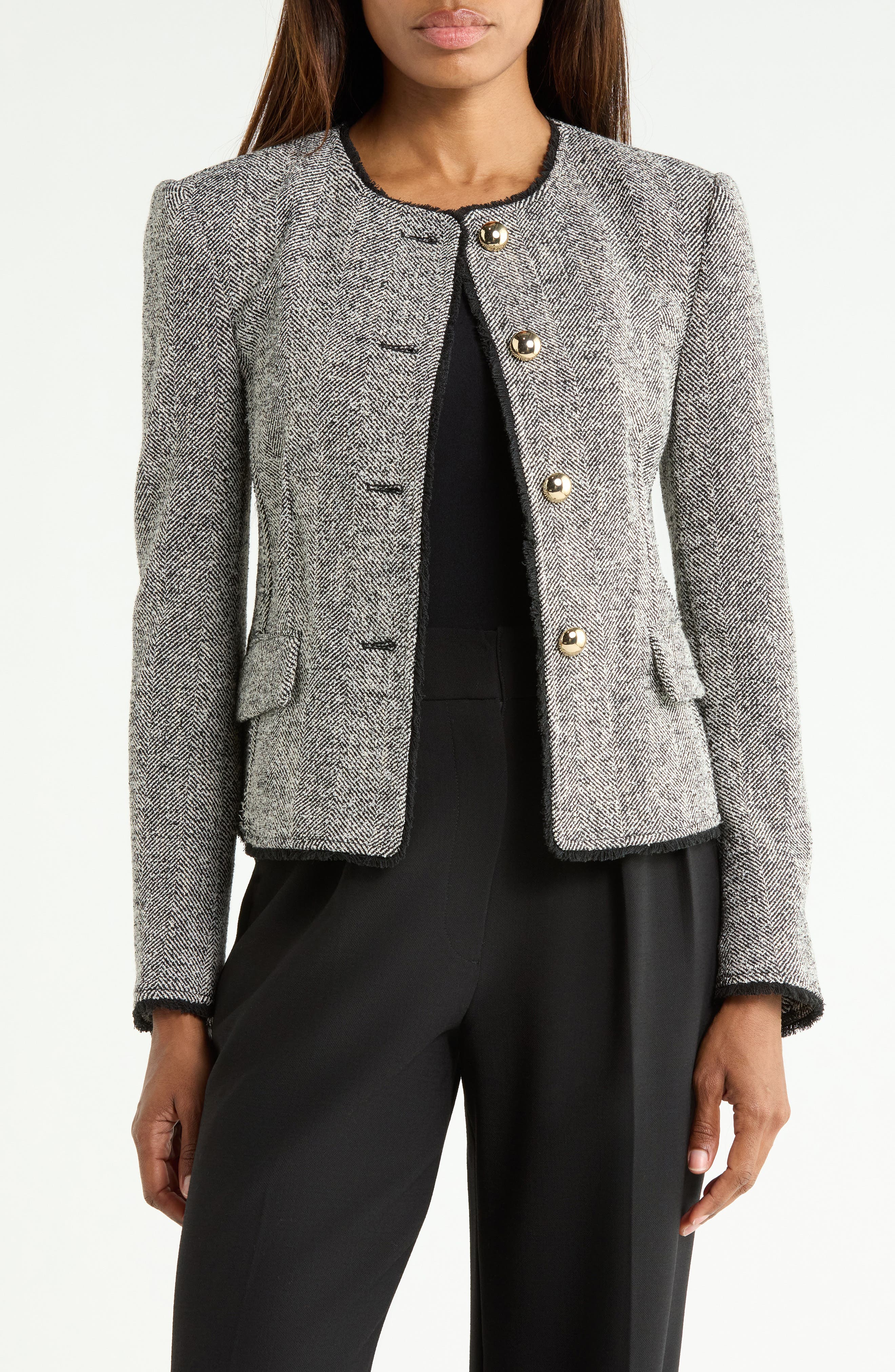 Ivie Herringbone Blazer