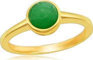 SIMONA Sterling Silver Cushion Jade Solitaire Ring