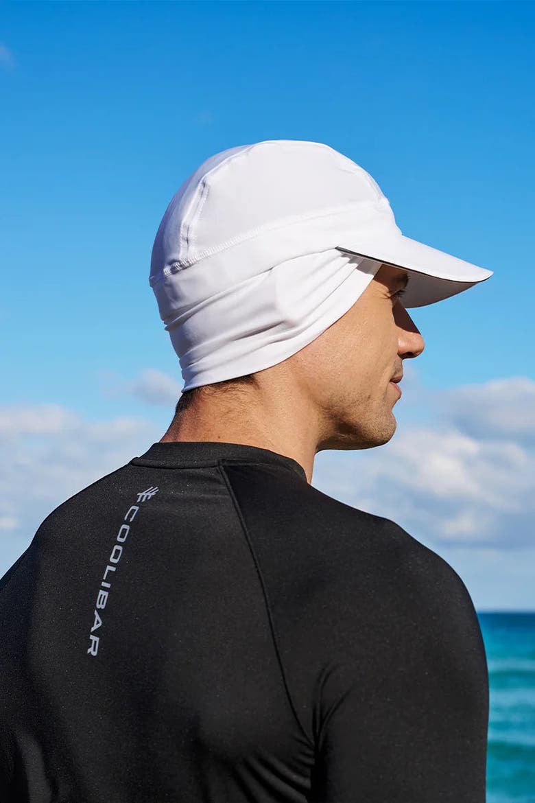 Emmet Fitness Cap with Ear Coverage, UPF 50+ Sun Protection, Alternate, color, White