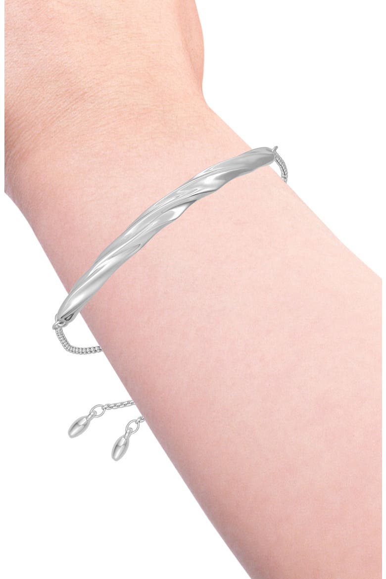Twisted Bar Slider Bracelet, Alternate, color, SILVER TONE