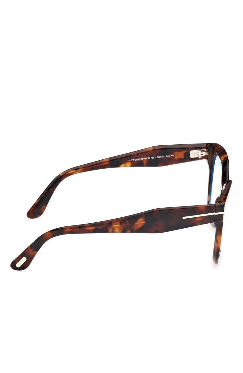 TOM FORD 52mm Butterfly Blue Light Blocking Glasses, Alternate, color, Havana