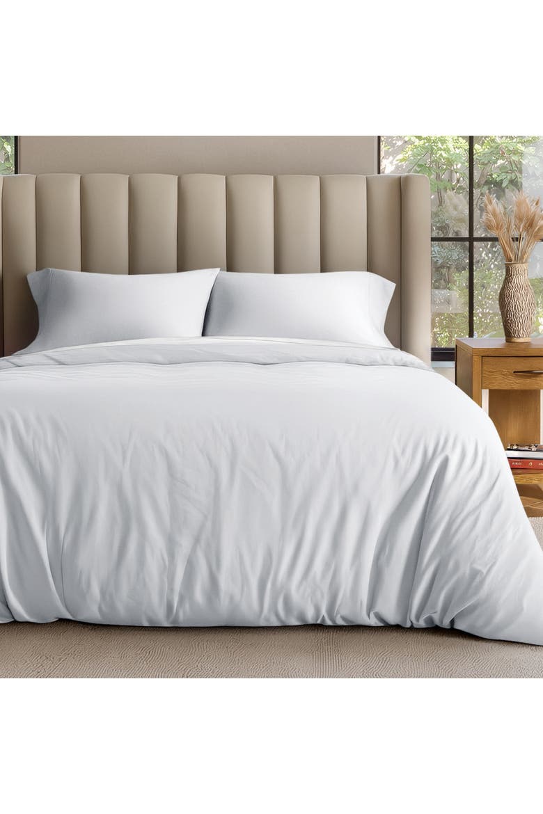 Organic Cotton Jersey Duvet Cover & Pillowcase Set, Alternate, color, White