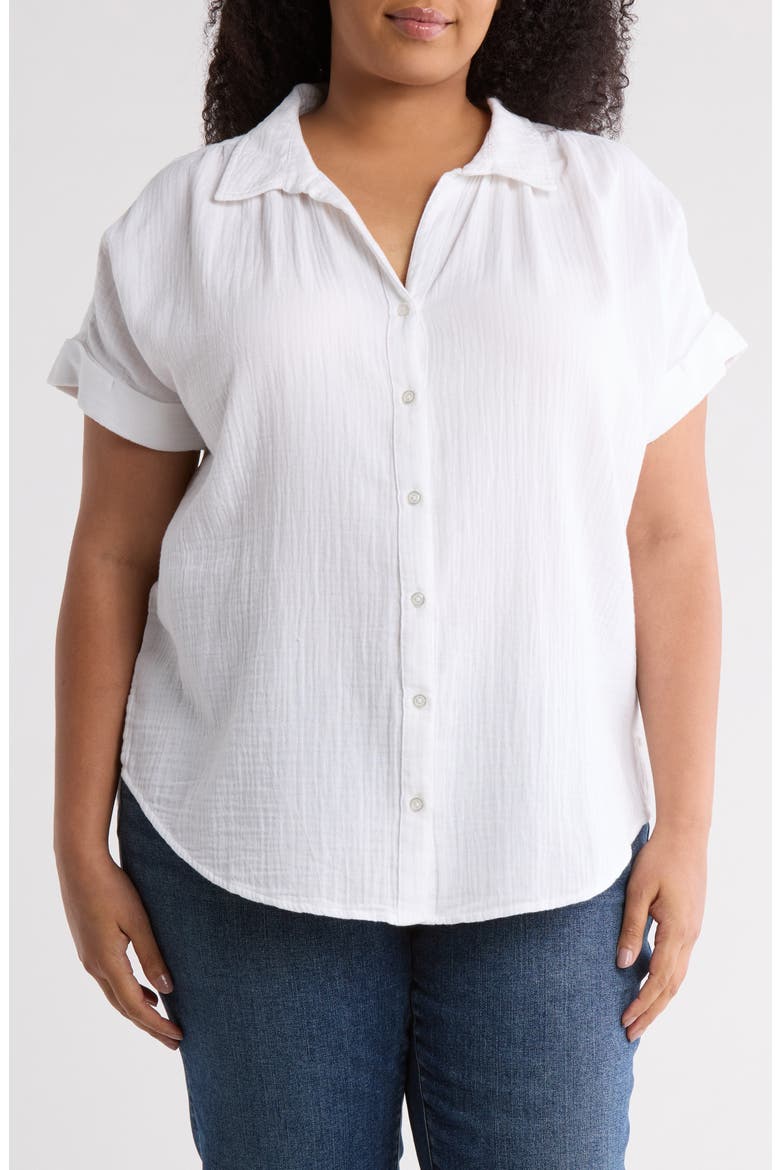Duo Gauze Camp Shirt, Main, color, WHITE
