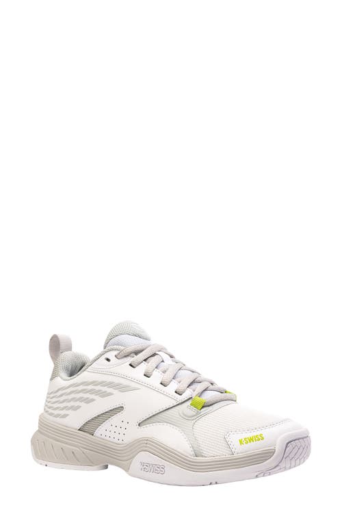 K-Swiss Speedex Tennis Shoe in White/Grey Violet 