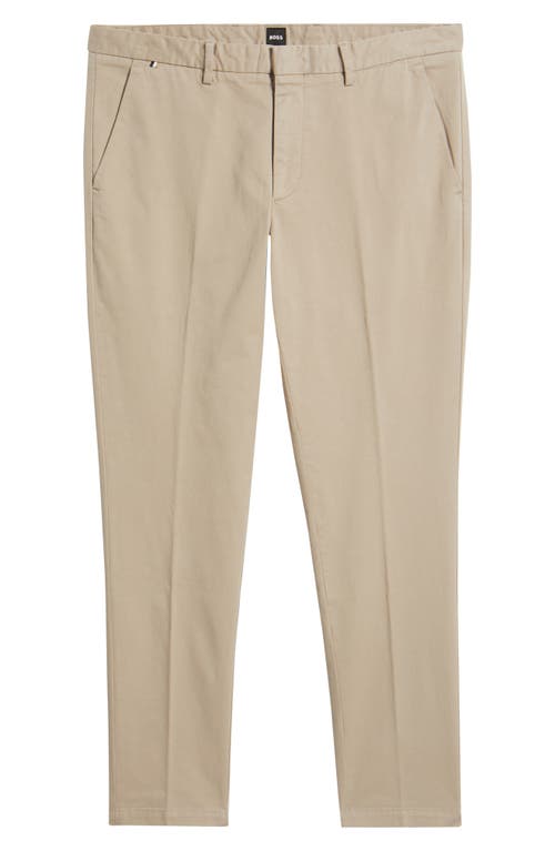 Hugo Boss Slim-fit Chinos In Stretch-cotton Gabardine In Open Beige