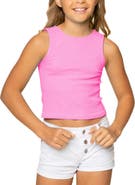 Malibu Sugar Ribbed crop sports tank top - Big Kid