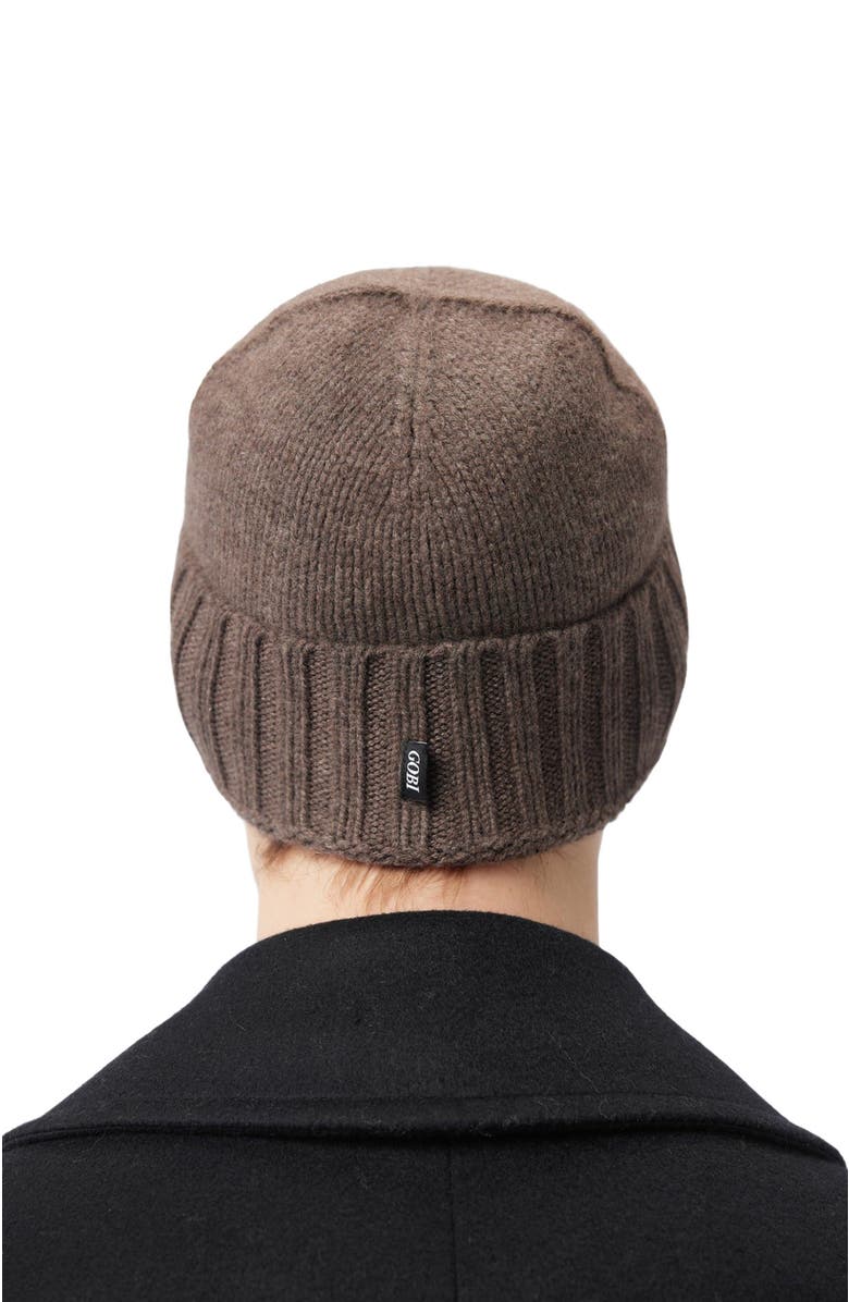 GOBI Mongolian Cashmere Cashmere Rib Knit Hat Unisex, Alternate, color,