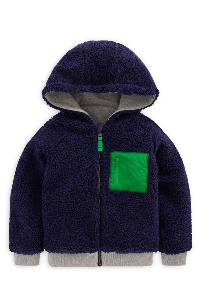 Mini Boden Kids' Reversible Hoodie, Alternate, color, Grey Marl