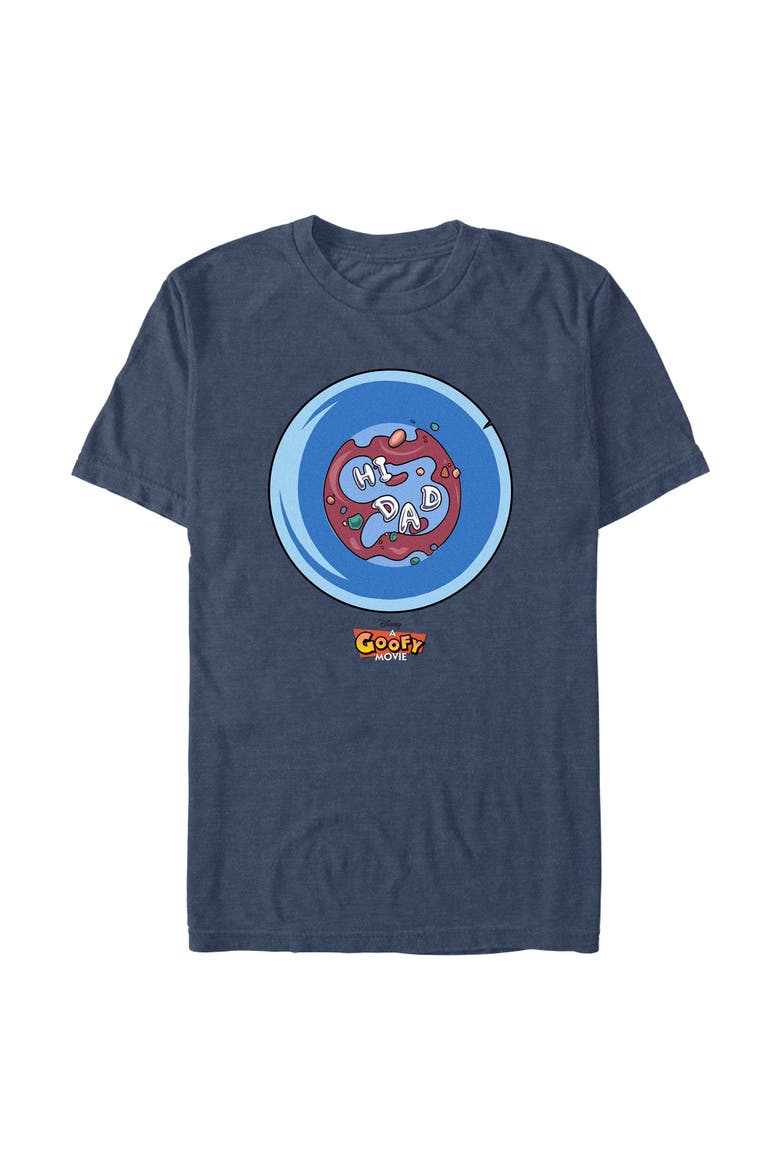Men's A Goofy Movie Hi Dad soup Logo  Graphic T-Shirt, Main, color, Navy Blue Heather