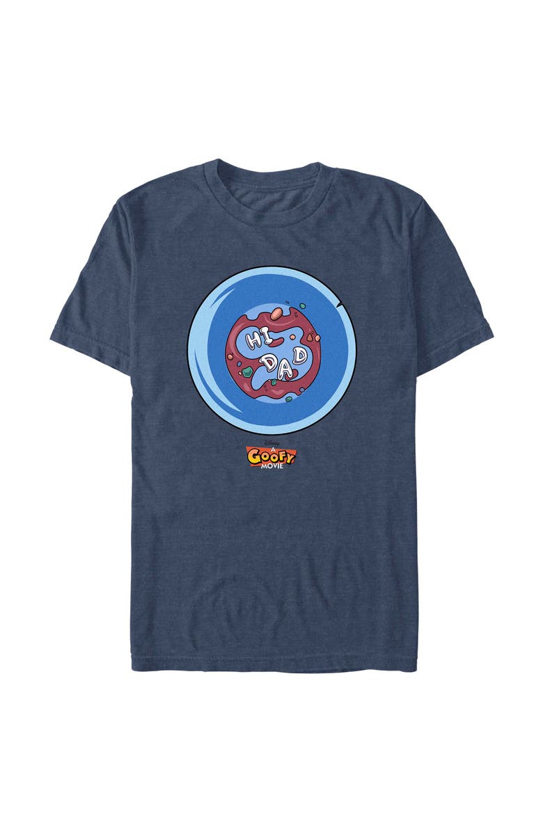 A Goofy Movie Men's A Goofy Movie Hi Dad soup Logo  Graphic T-Shirt, Main, color, Navy Blue Heather